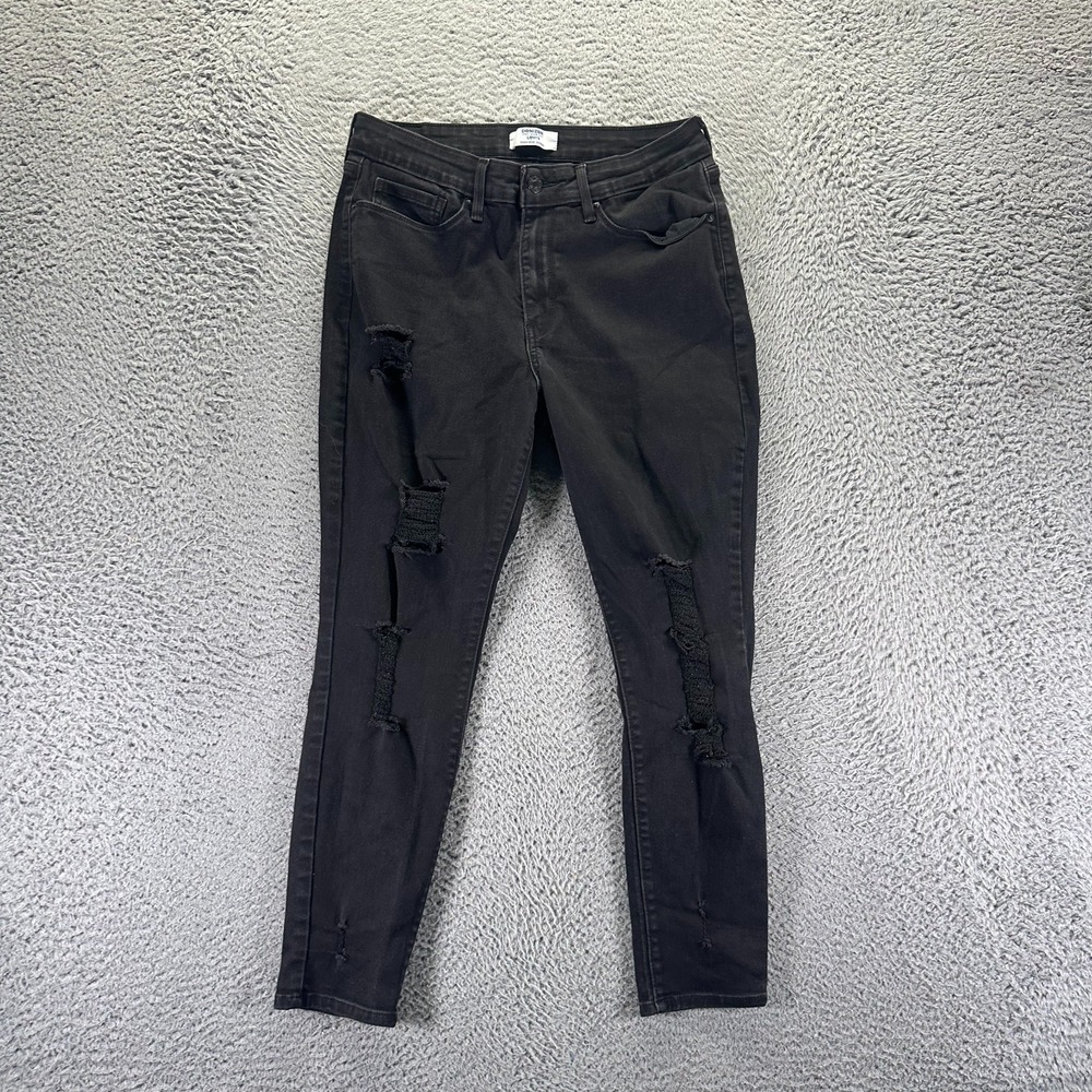 Denizen from Levi's Jeans Womens 10 Black Cotton Denim Skinny Distressed Stretch - Picture 1 of 11